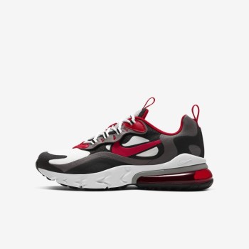 Nike Air Max 270 React - Nagyobb Gyerek Utcai Cipő - Szürke/Fekete/Fehér/Piros